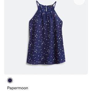 Papermoon Dark Blue Patterned Halter Top